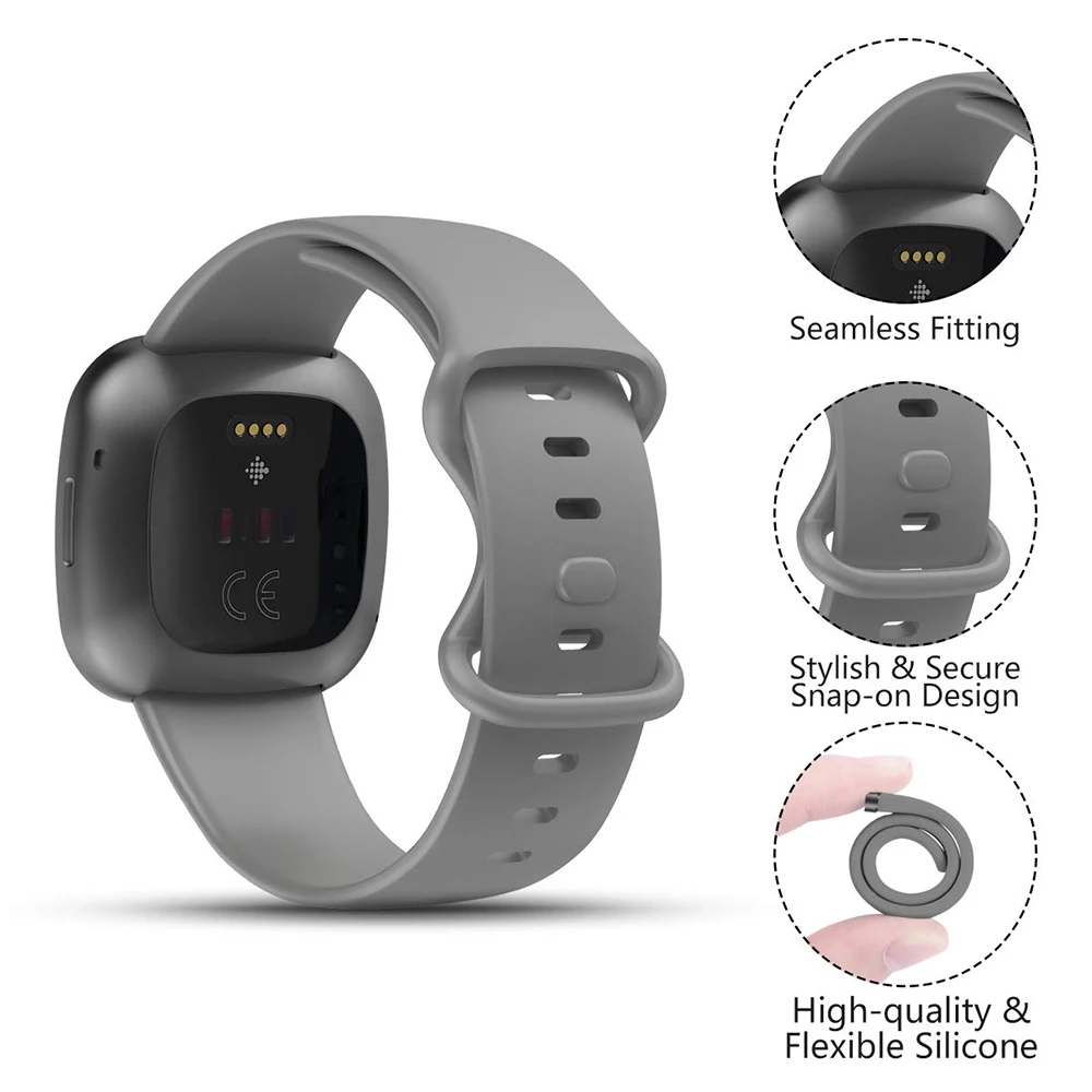 Мягкий силиконовый ремешок для часов Fitbit Versa 3 спортивного браслета умных Sense