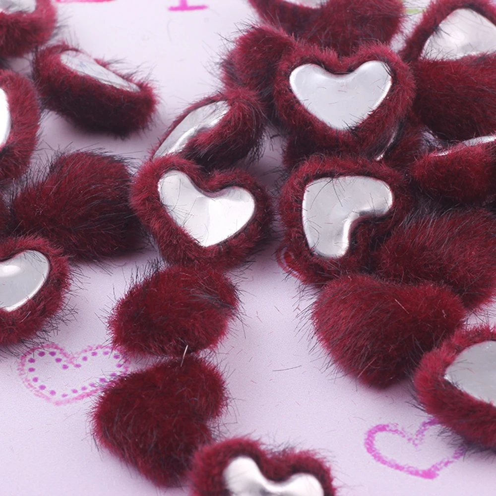 

10pcs Cute Plush Heart Shaped Accessories Garment Sewing Handmade Craft Supplies Children Diy Filler Materials Wedding Decor