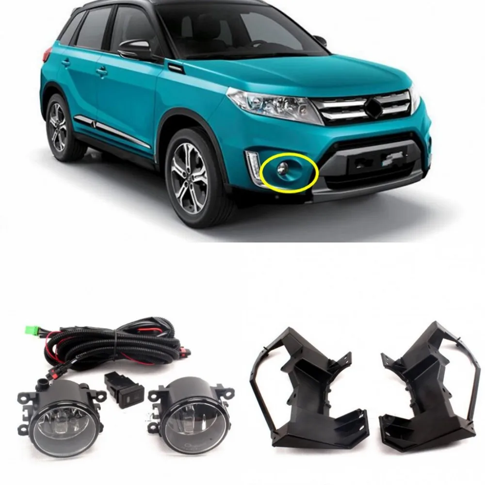 

JanDeNing Front Bumper fog Light Lamp Set with Wiring & Switch for Suzuki GRAND VITARA 2016-2019