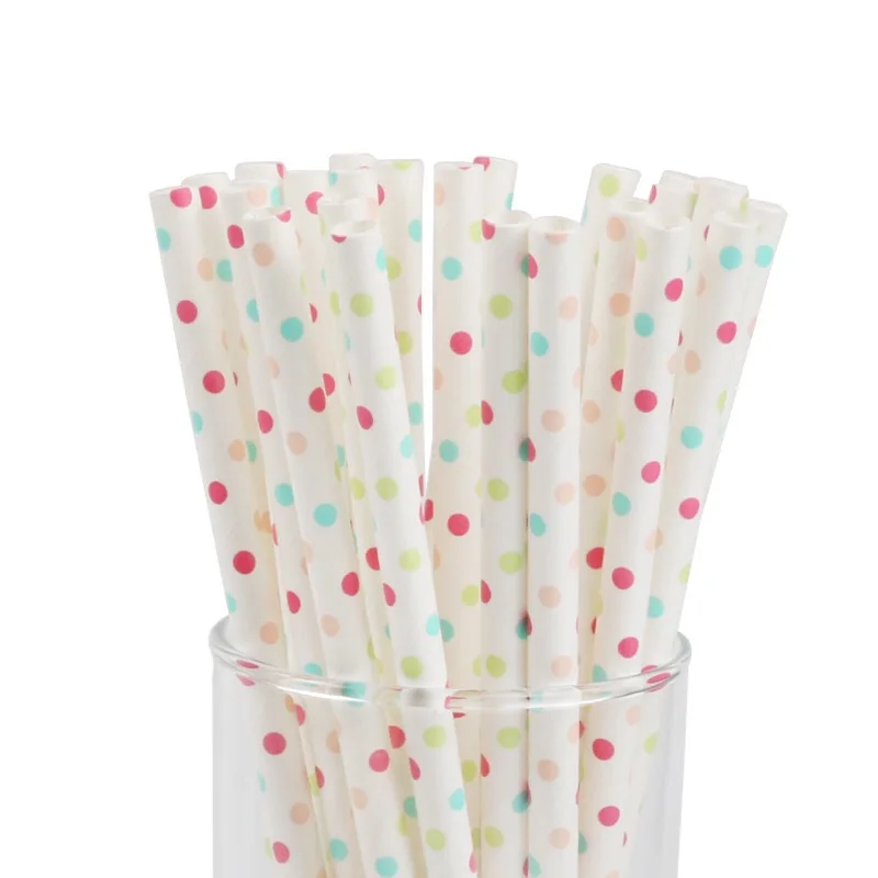 Бумажные соломинки для дня рождения украшения в горошек дизайн соломенный спрос