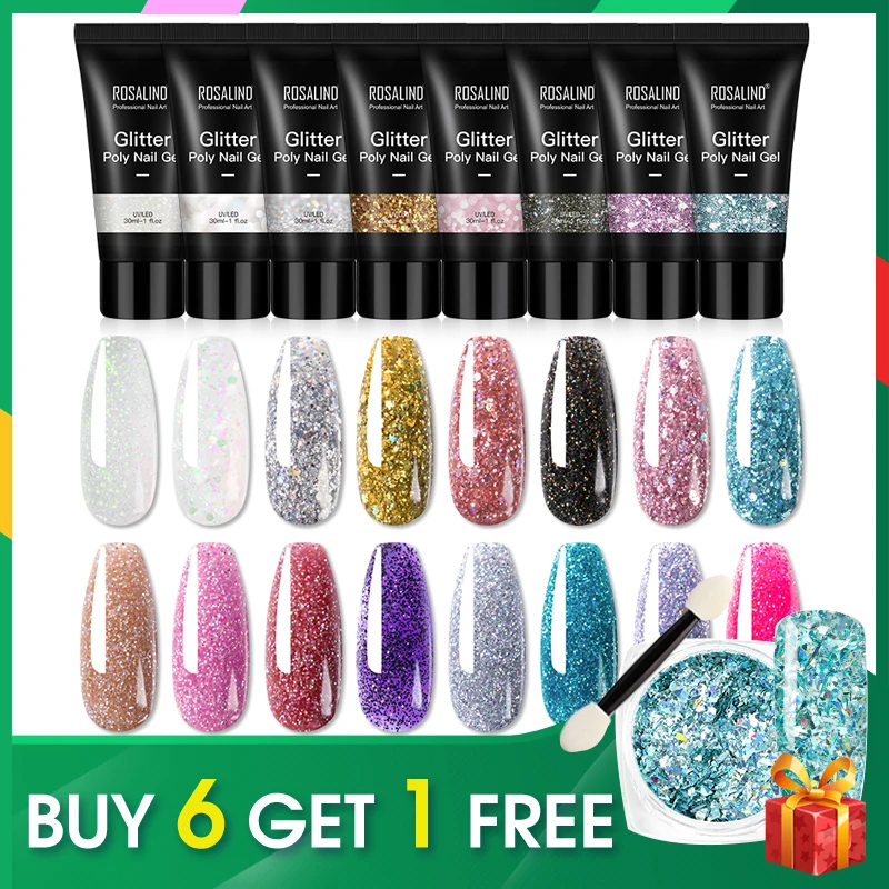 Акриловый полигель ROSALIND для ногтей лак наращивания Полупостоянный УФ-гель