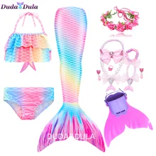 Kids Swimmable Mermaid Tail for Girls Swimming Bating Suit Mermaid Costume Swimsuit Children Swimsuit Fantasy Beach Bikini