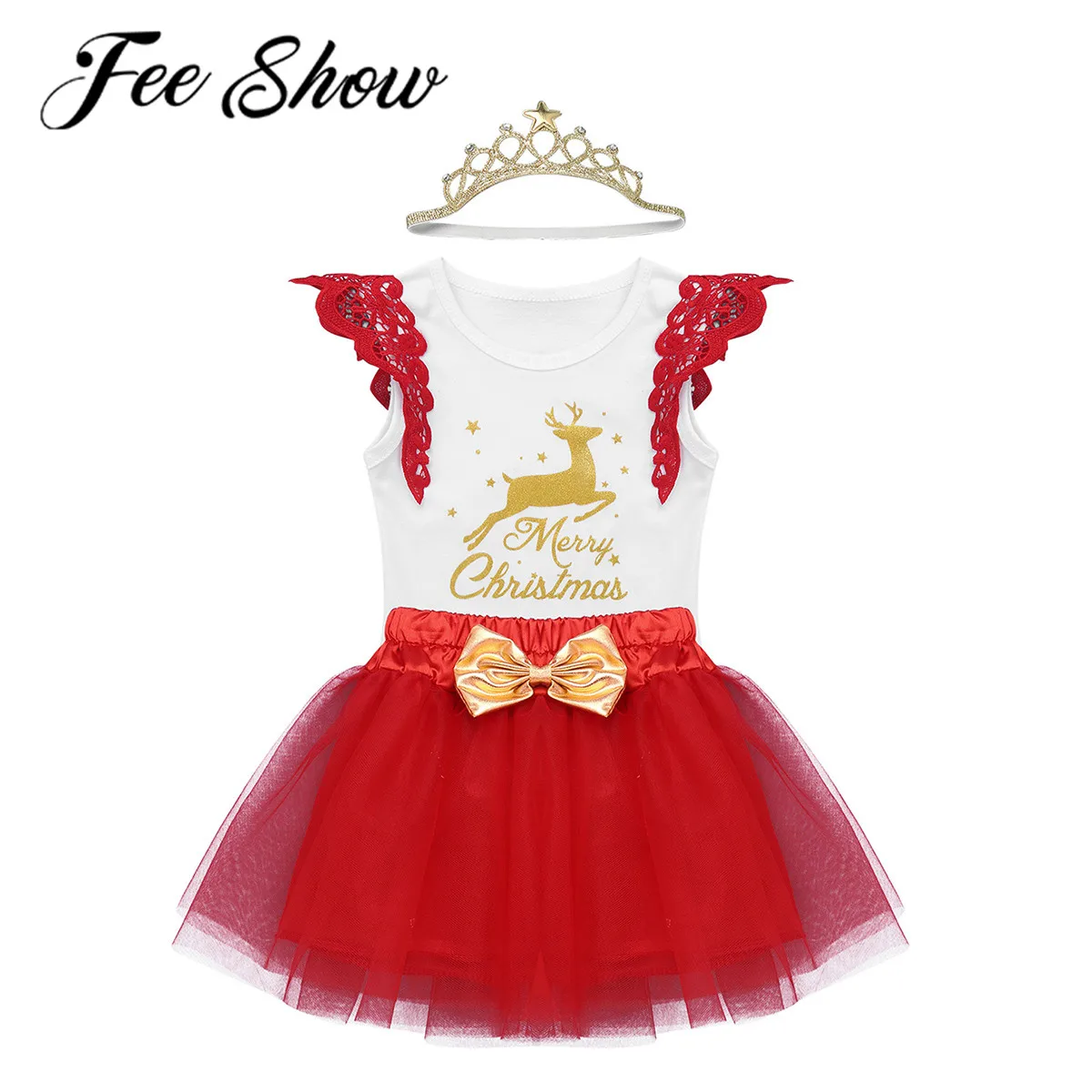 Рождественский маскарадный костюм для маленьких девочек наряд принцессы