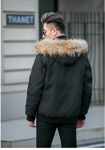 2021 winter fashion men trend duck down coat short jacket for male with real fur hood black green plus big size 3xl 4xl xxxxl