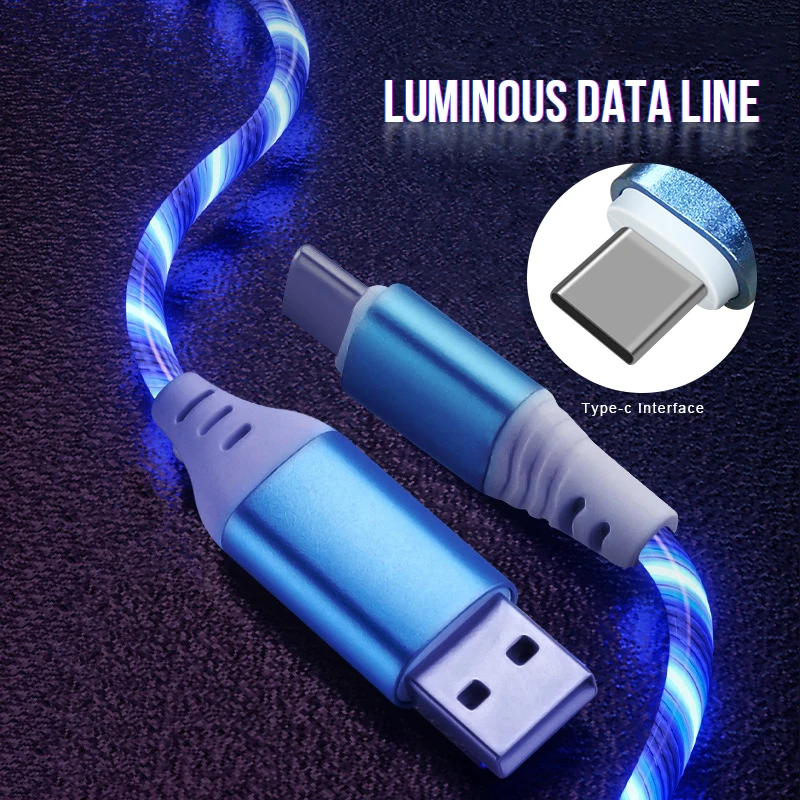 USB кабель типа C быстрое зарядное устройство стример освещение usb лента зарядный