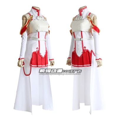 Аниме меч искусство онлайн косплей костюм Asuna Yuuki милая девушка платье Униформа