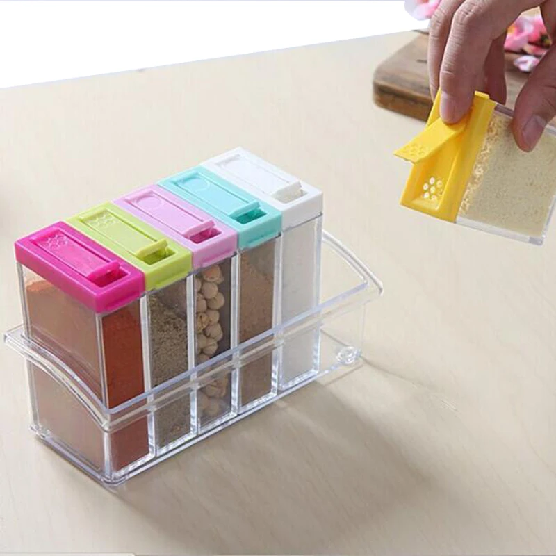 Кухонные бутылки для приправ коробки банки 6 шт./компл. пластиковый органайзер