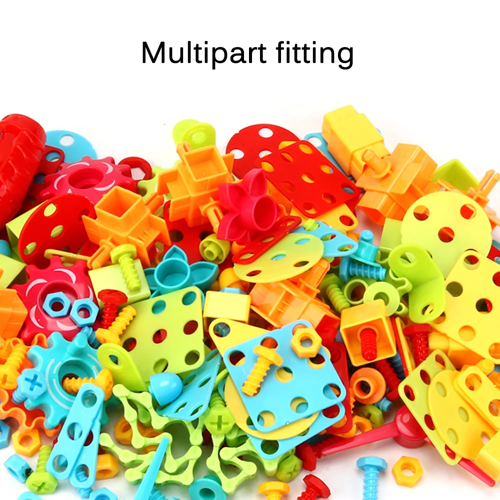 

DIY Children Electric Drill Screwing Block Toy Assembly Tool Set Assembling Building Block Toy IQ Brain Training Toy