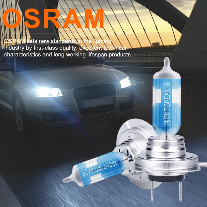 OSRAM Автомобильный свет h7 55 Вт 12 В PX26D 10X2BOX4F дальний ближний 3750 к водонепроницаемый