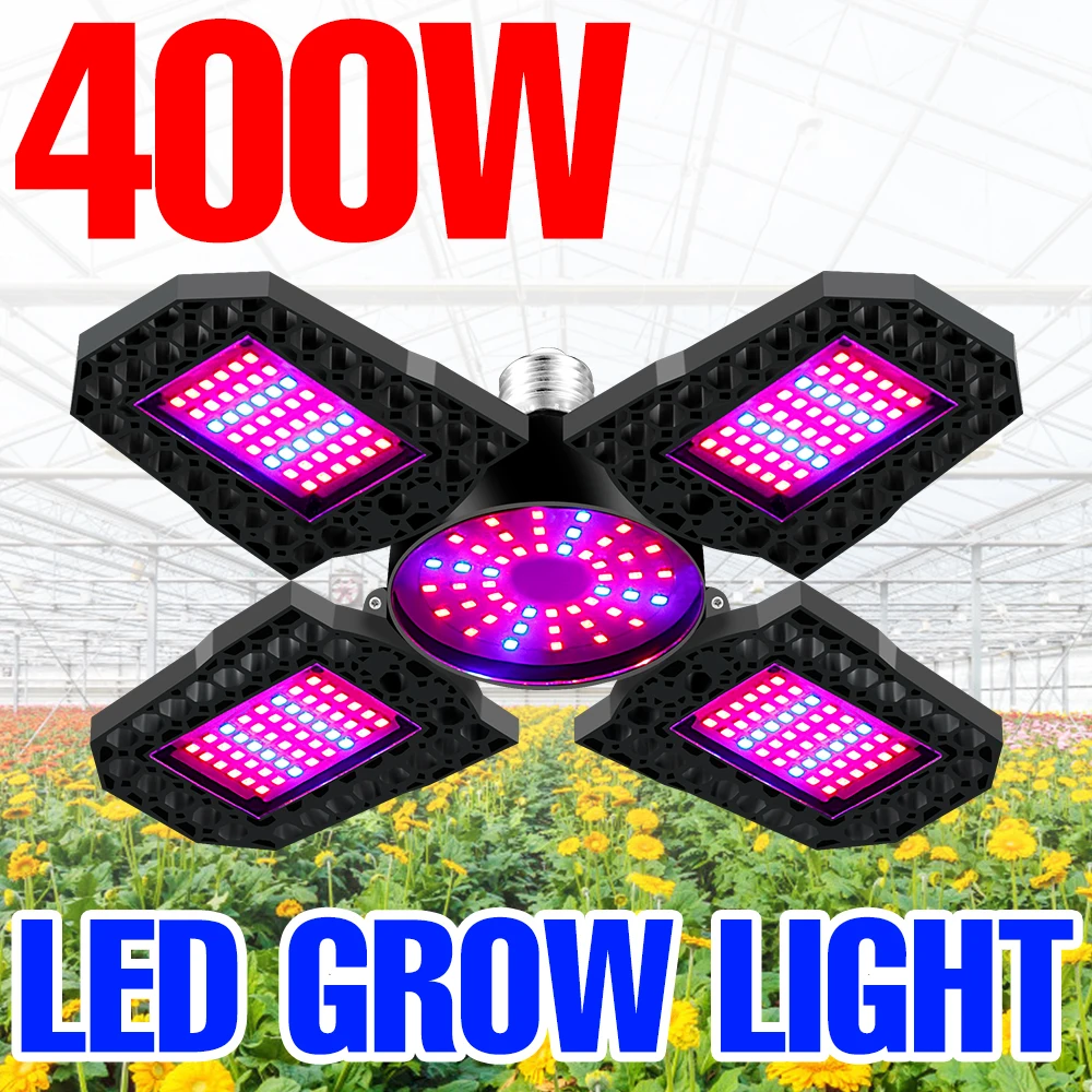 

Phytolamp LED 220V Hydroponics Growth Light E27 Plants Seeds Bulb 110V 400W LED Panel Full Spectrum Greenhouse Flower Grow Tent