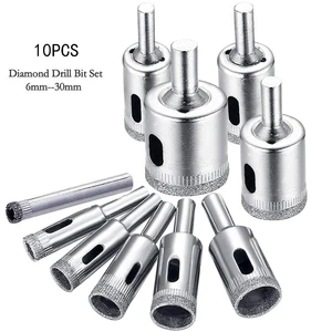 10 шт. алмазные сверла с отверстием сверла стеклянные и плиточные пустотелые сверла