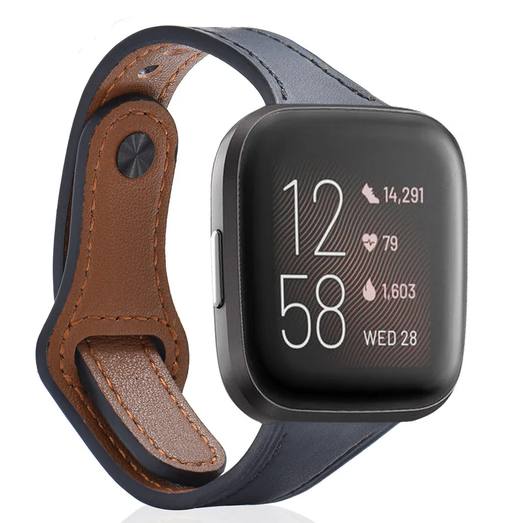 E Замена браслета роскошный кожаный ремешок для Fitbit Versa 2 Смарт часы ремешок сменный браслет наручных часов ремешок для умных часов Ремешок - Цвет: E