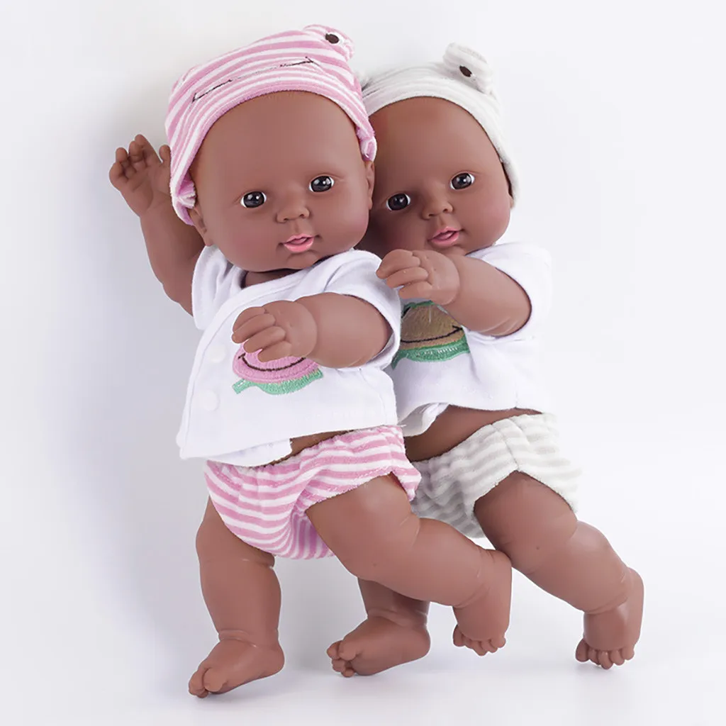 

Baby African Doll Toy Black Soft Children Baby Doll Reborn Toys Boys Girls Birthday Gift Movable Joint African Dolls For Todder
