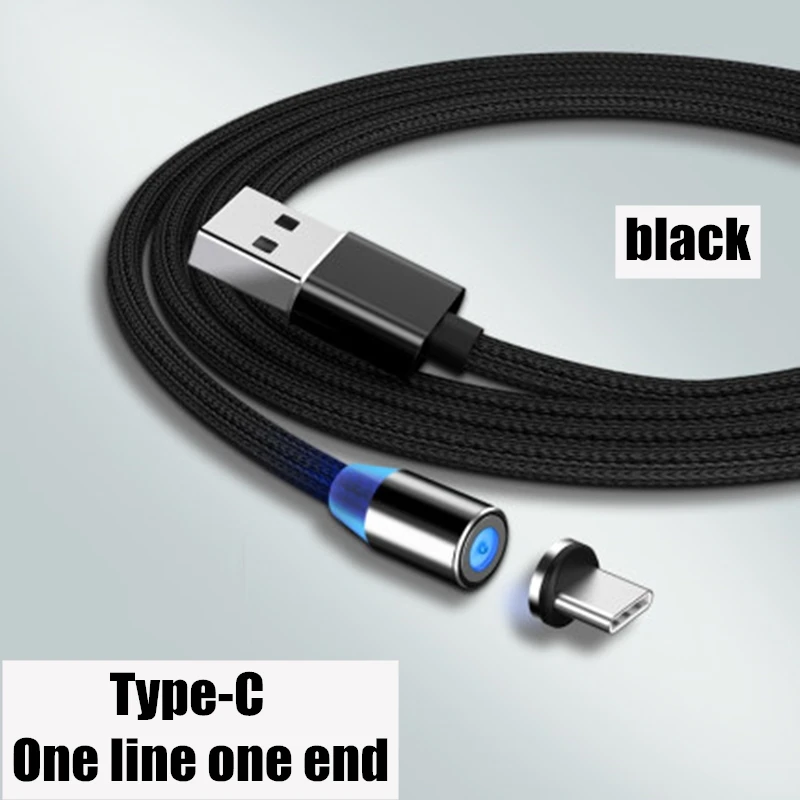 Магнитный USB кабель для зарядки и передачи данных для type-C IOS iPhone Android Micro USB кабель для быстрой зарядки и синхронизации данных для смартфонов - Цвет: Type-c  black