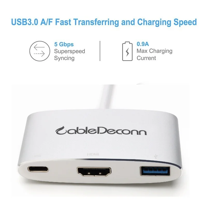Thunderbolt 3 dock usb Type-C hub to HDMI USB 3.0 USB-C Charge Adapter cable 3in1 Multifunction converter for Macbook 2017 dell |