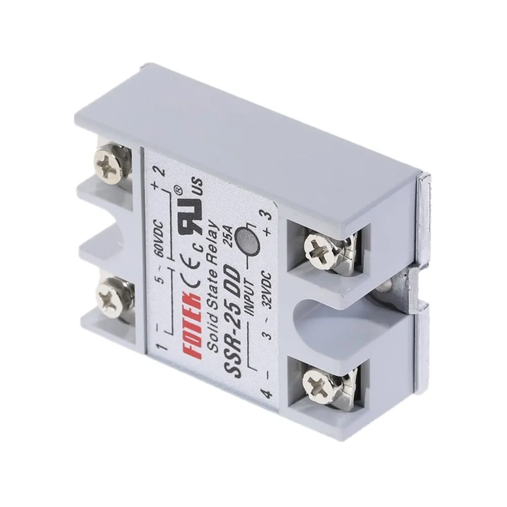 DC-DC Однофазное твердотельное реле SSR-25DD DC SSR модуль 25A DD входное напряжение 3-32 В DC до 5-60 в DC выходная нагрузка SSR 25DD
