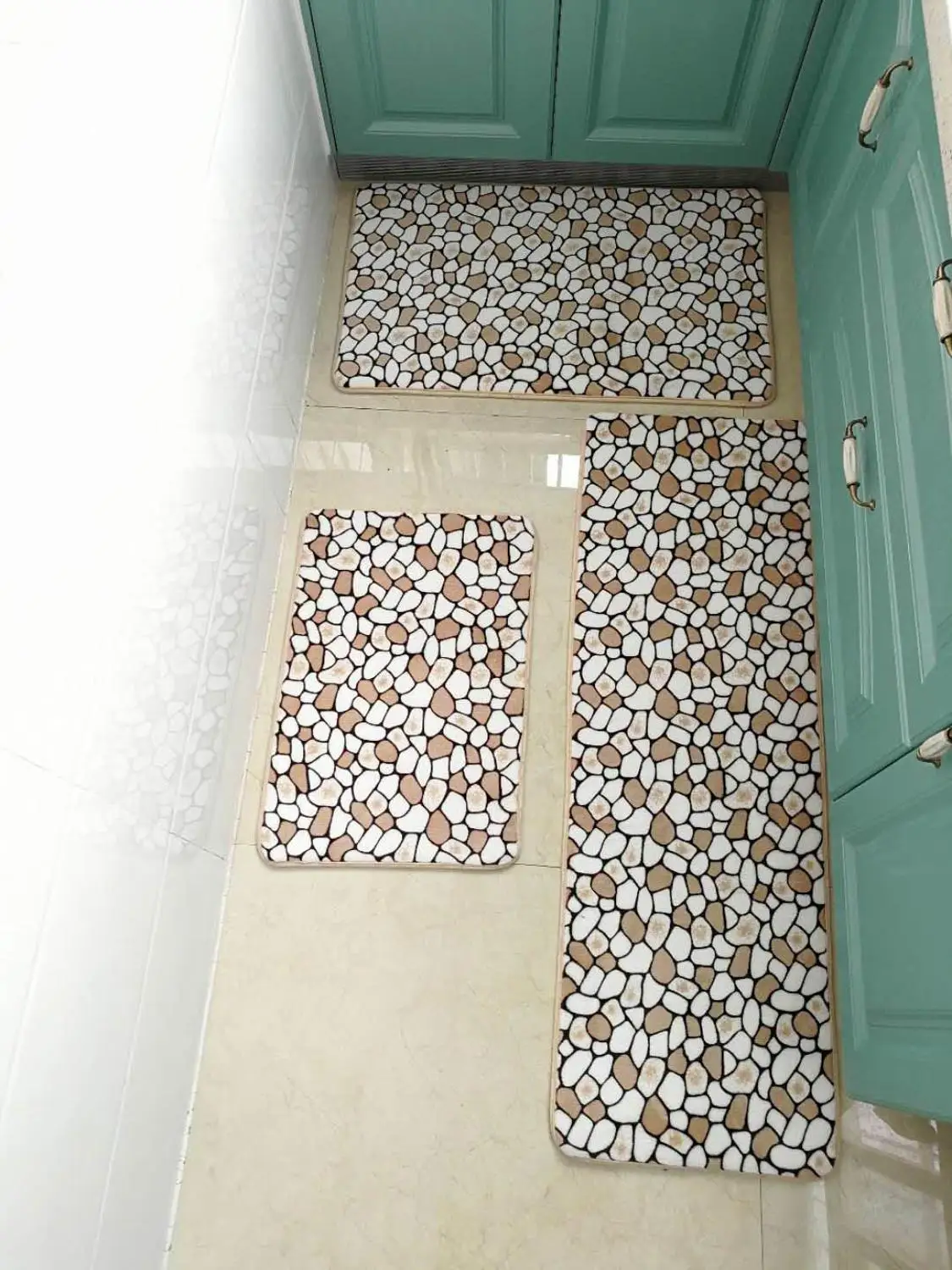 khaki stones Домашний напольный коврик, набор кухонных ковров, коврик для входной двери, водопоглощающий кухонный коврик, коврик для гостиной, прихожей, дивана, ковер 40*60/50*80/40*120 см - Цвет: khaki stones