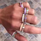 Разноцветное кольцо Вечность для девушек женщин в форме сердца Пастельная эмаль Пастельная паста 5А кубический цирконий модные штабелируемые ленты