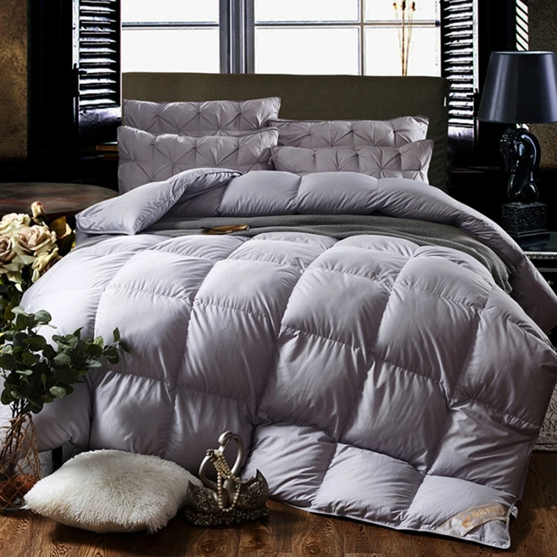 

Kuup winter warm quilts duvet 133x100 density cotton cloth surface 220*240 heavy Goose down filling comforter king queen Size