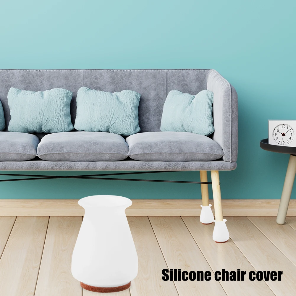 

​4pcs Silicone Furniture Leg Protection Cover Silent Scratch Non Slip Thick Elasticity Home Table Chair Leg Pad Floor Protector