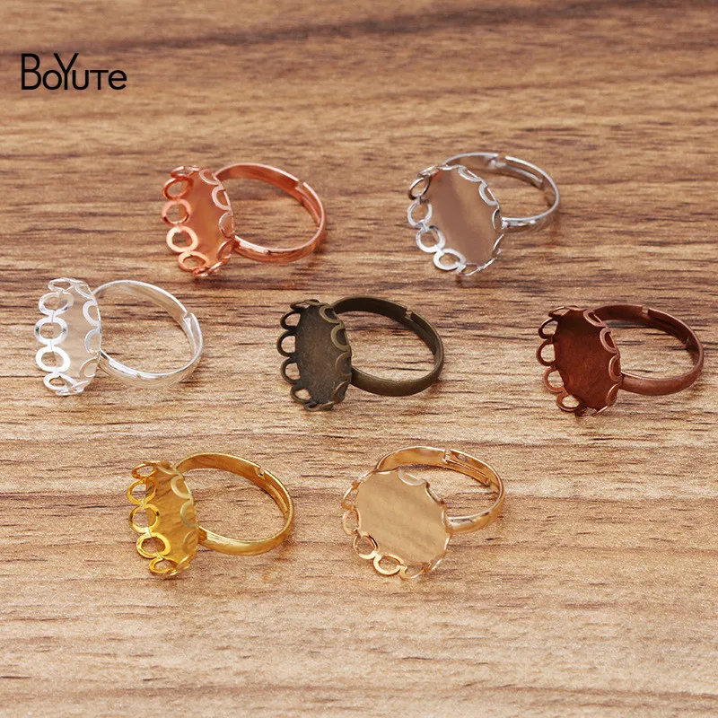 BoYuTe (100 шт./лот) 10 мм 12 14 15 16 18 20 кабошоны базовые Регулируемые заготовки для колец