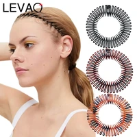 levao plastic full circle stretch flexible comb teeth headband hair hoop band clip hairband for face wash fixed hair accessories