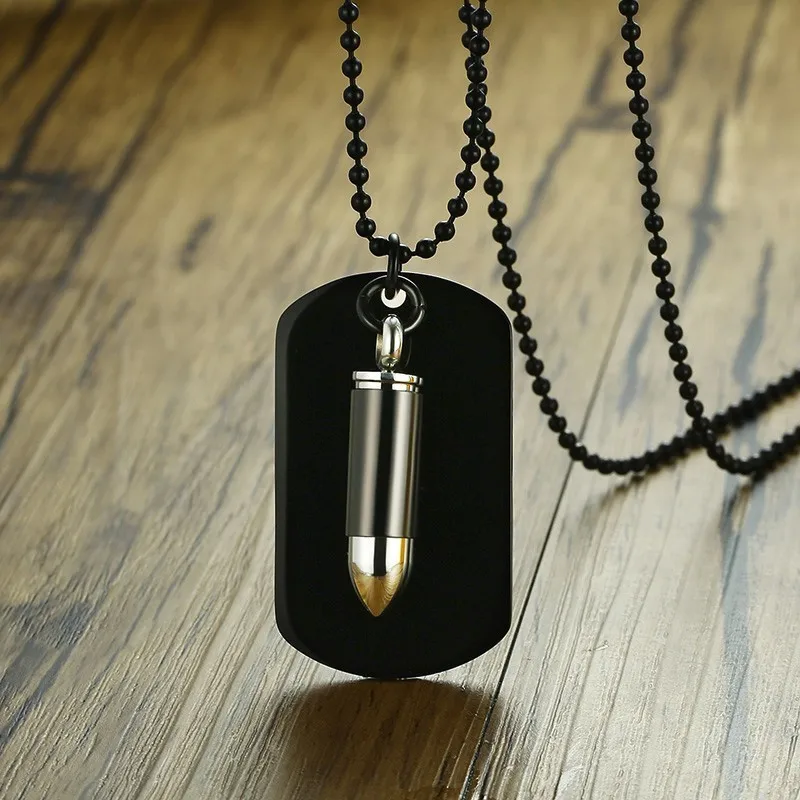 Мужской ошейник Vnox из нержавеющей стали с вырезами и пулей не вызывает