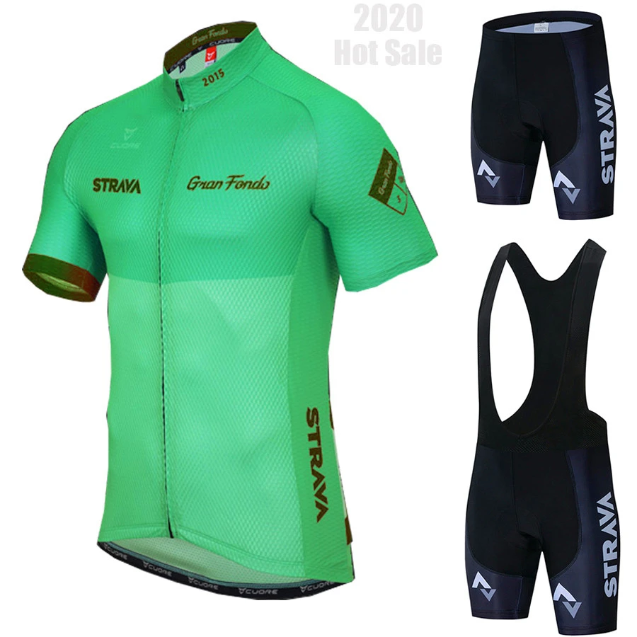 2020 профессиональная команда STRAVA летний комплект из Джерси для велоспорта