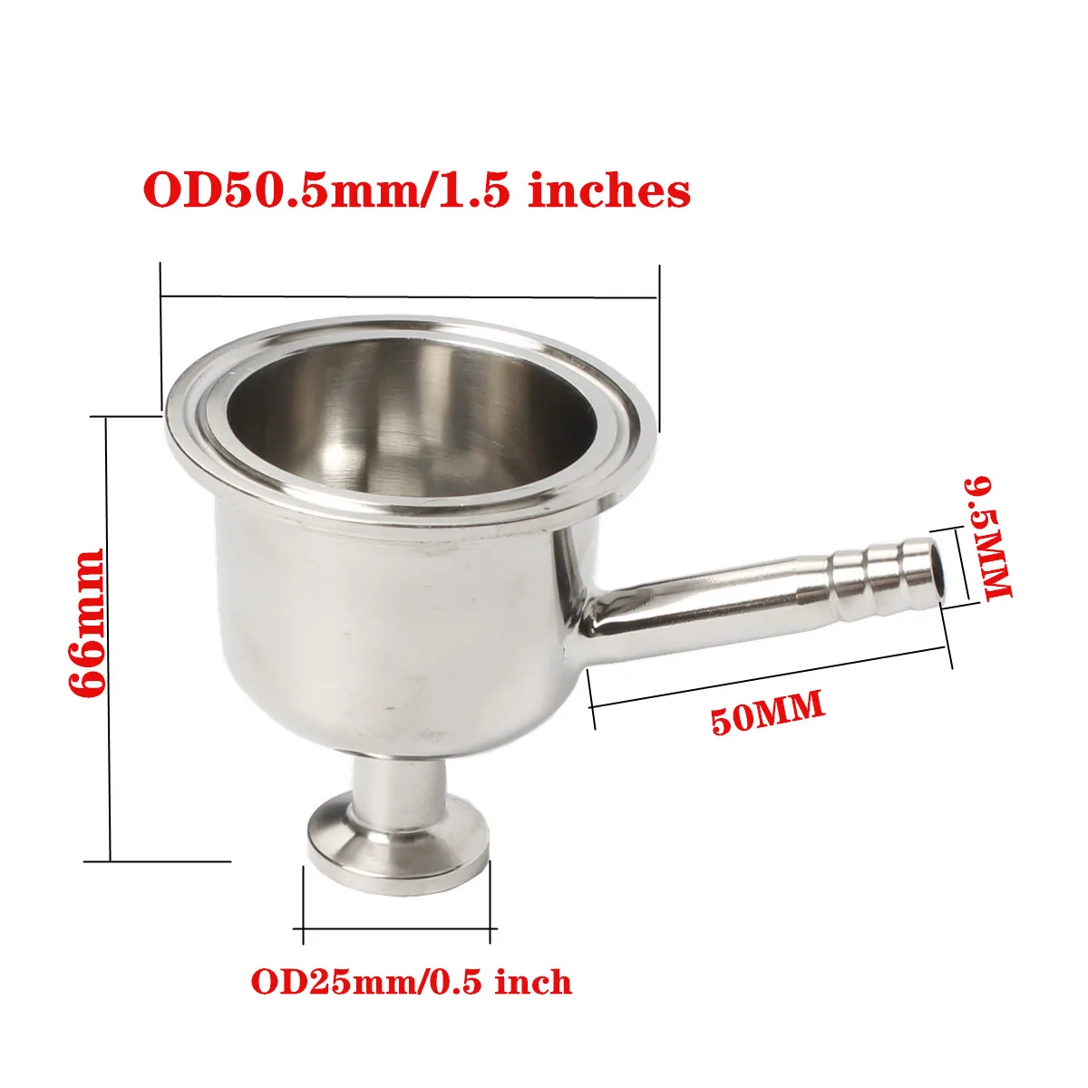 0 5 дюйма (12 7 мм) OD25 x 1 (38 OD50.5 трехзажимный редуктор SS 304 нержавеющая сталь с