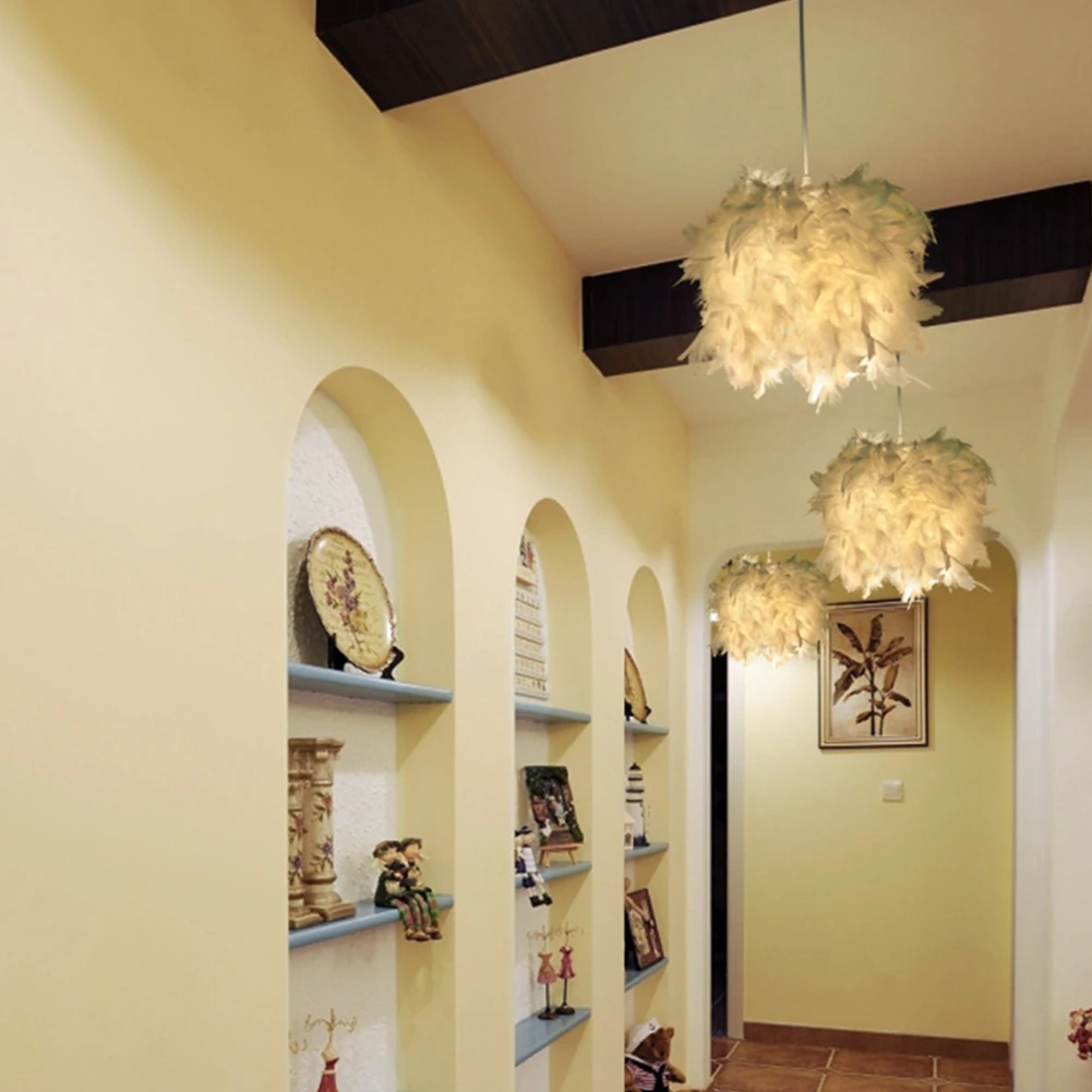 Современный подвесной светильник с перьями E27 Подвесная лампа Скандинавский