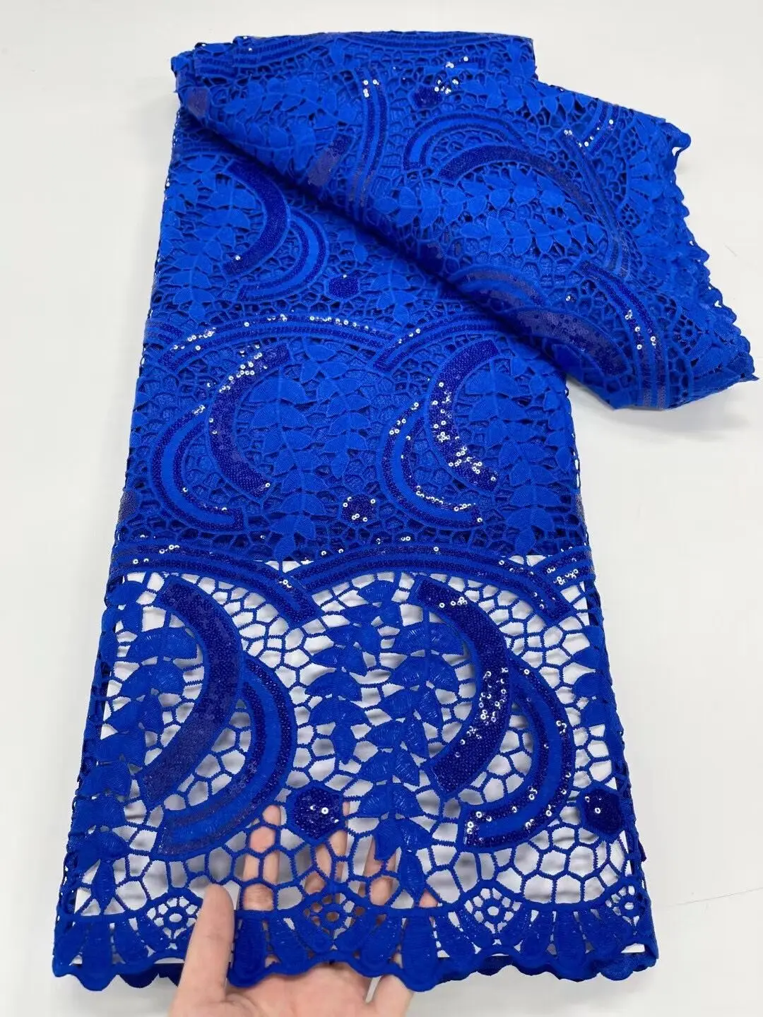 

French GOLD Guipure Lace Fabric 2021 High Quality Nigerian Cord Lace Fabrics Sewing African Lace Fabric For Wedding