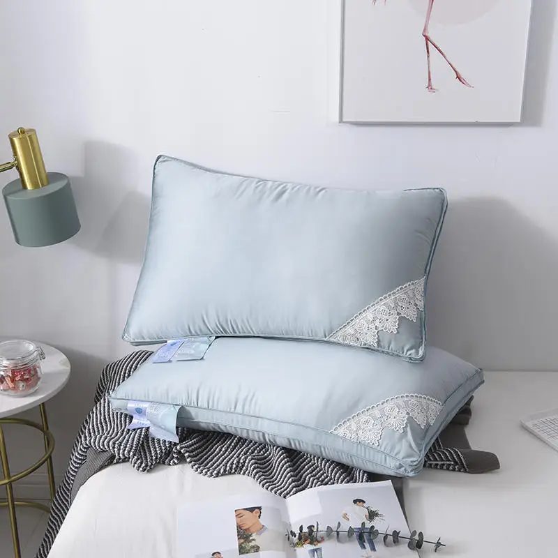 

Single pillow knitted cotton washable hot melt pillow core feather velvet hyaluronic acid pillow neck pillow adult pillow home