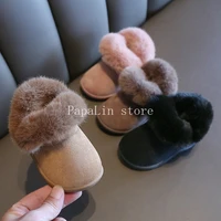 1 5 years old kids snow boots winter baby first walkers infants warm shoes faux fur girls booties boy cotton padded shoes csh971