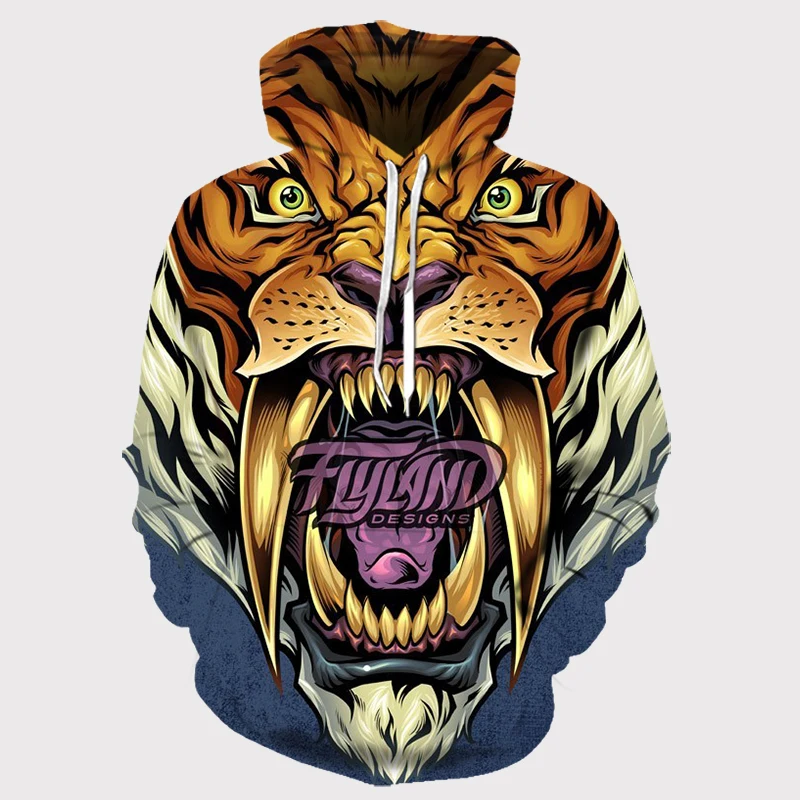 

Autumn New 3d Printing Men's Hoodie Animal Tiger Sweatshirt Casual Harajuku Pullover Men And Women Hip-hop Animal Coat