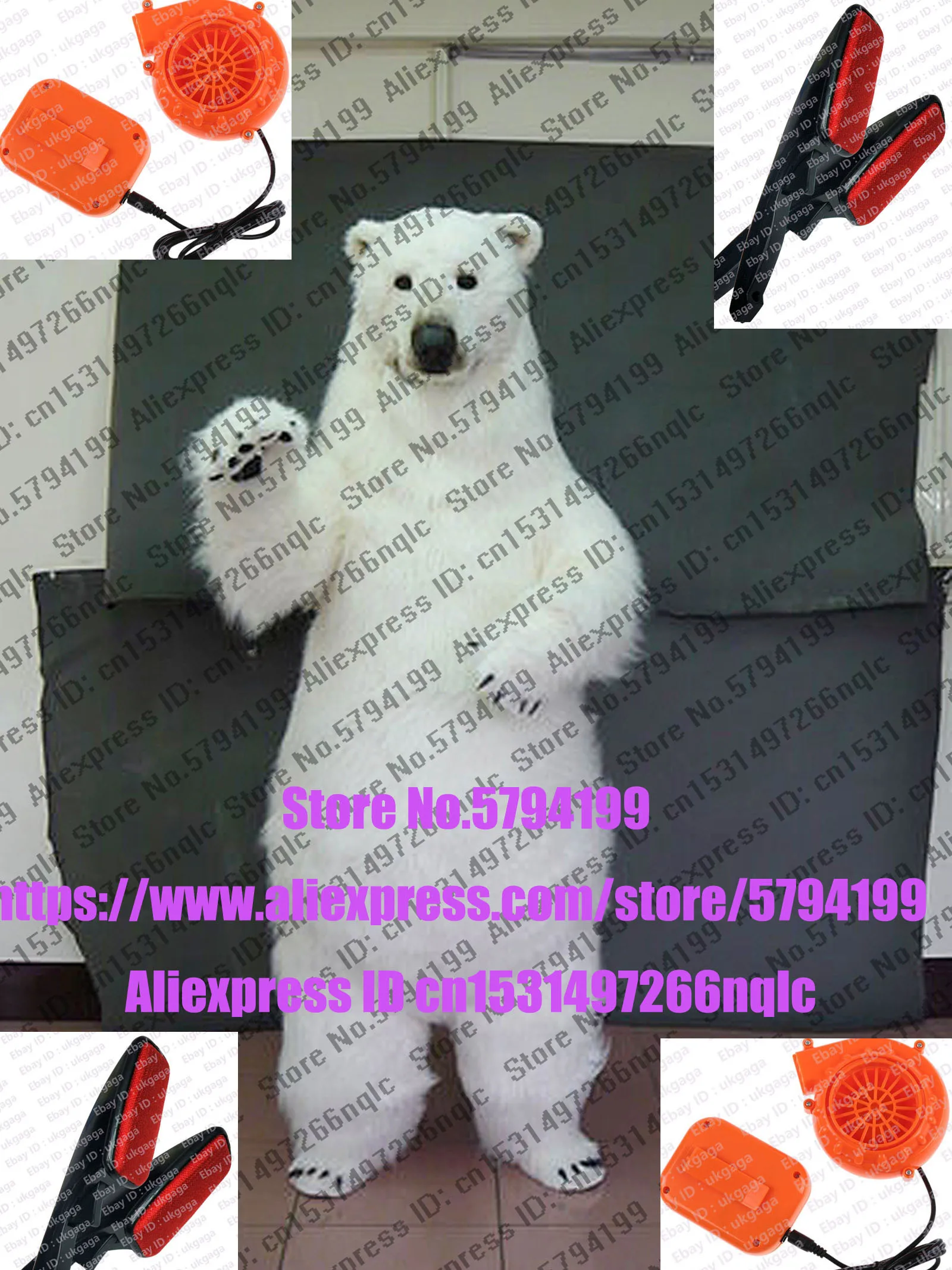 Белый черный костюм с белым медведем Хаски собакой волком пушистым мехом для