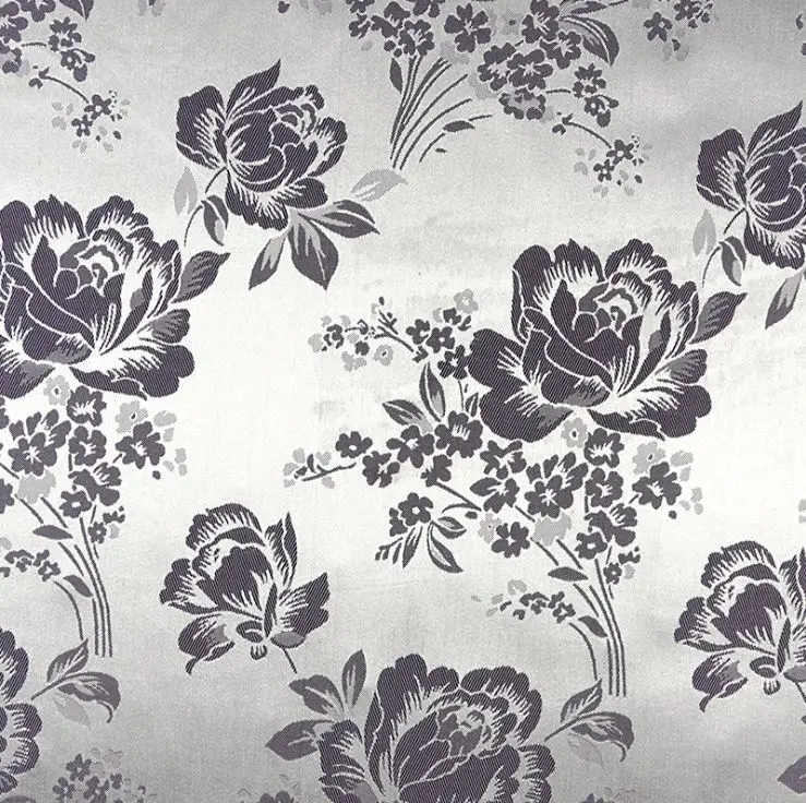 Ткань из жаккардовой парчи с принтом листьев растений для пальто занавесок