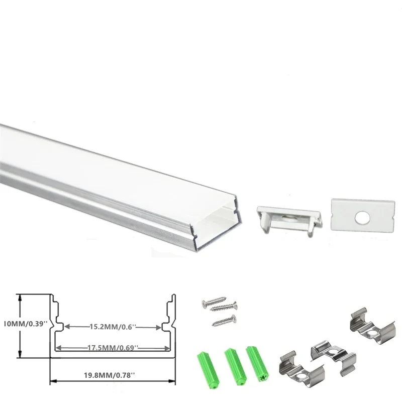 5/10-Pack 1M 40Inch U Shape LED Aluminium Channel Matte Diff