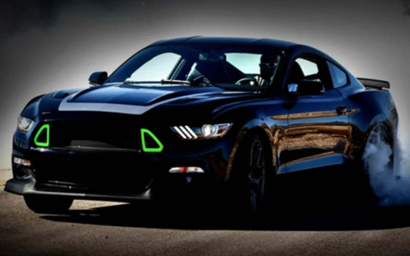 Матовая Черная решетка для Ford Mustang 2015 2016 2017 ABS передняя гонок со светодиодной
