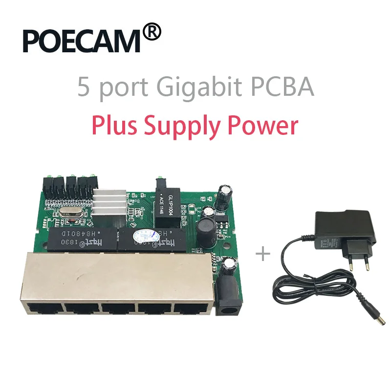 Модуль PCBA 5 Порты и разъёмы 10/100/1000 Мбит/с Gigabit сетевые коммутаторы фабрики US EU plug