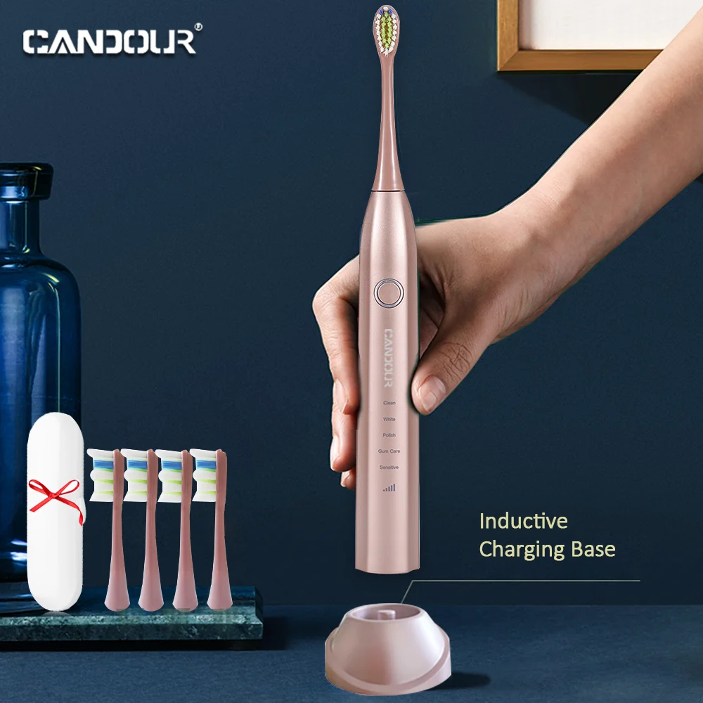 Электрическая зубная щетка CANDOUR 5168 Sonic для взрослых с таймером перезаряжаемая