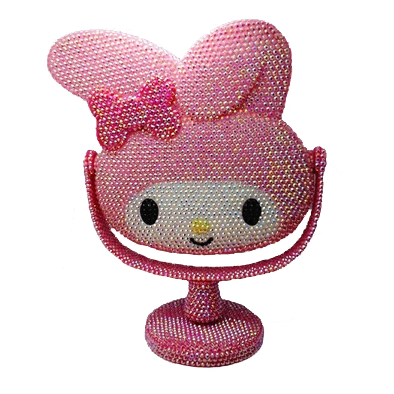 Розовые стразы мелодия зеркало украшение для дома каваи макияж стол мультяшный