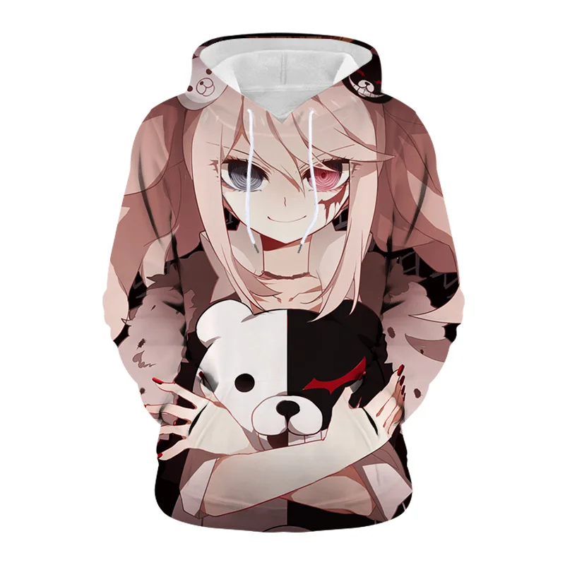 Толстовки Danganronpa толстовки с капюшоном Monokuma мужские и женские повседневные