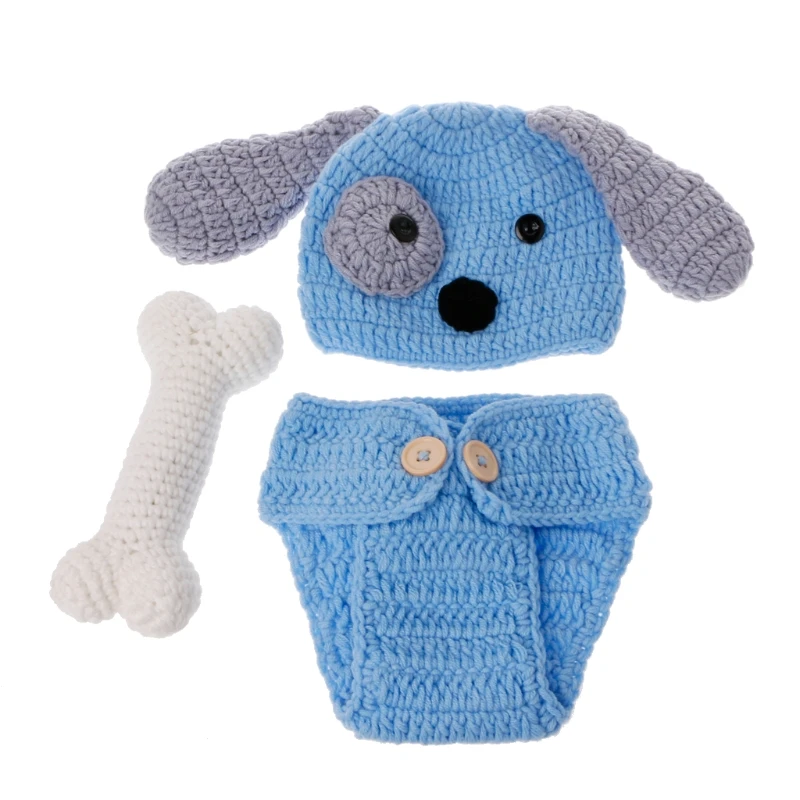

Newborn Photography Props Lovely Dog Costume Set knitting photography G2AD
