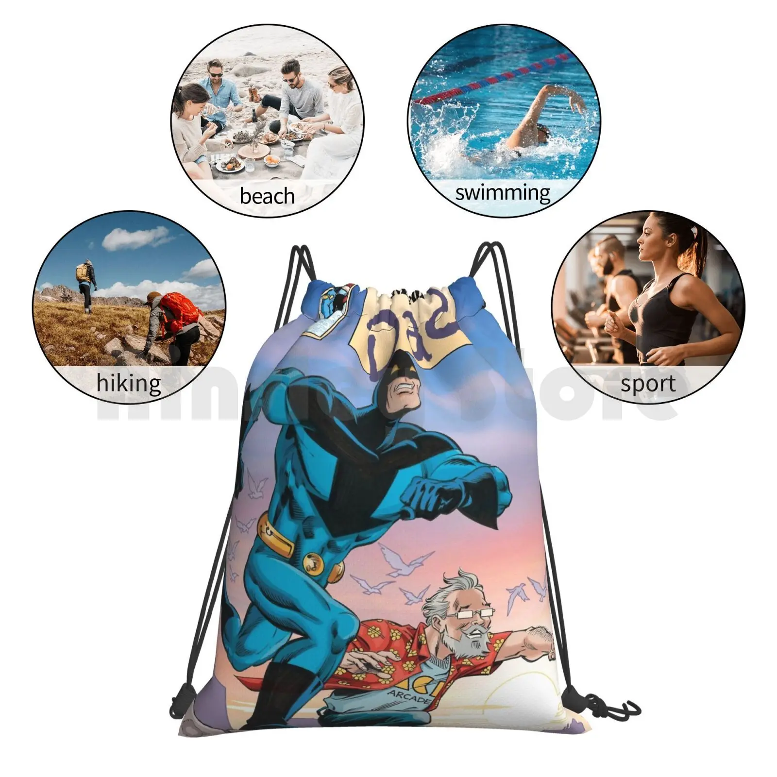 

Quick And The Dad Issue 22 Backpack Drawstring Bags Gym Bag Waterproof Superhero Independent Comic