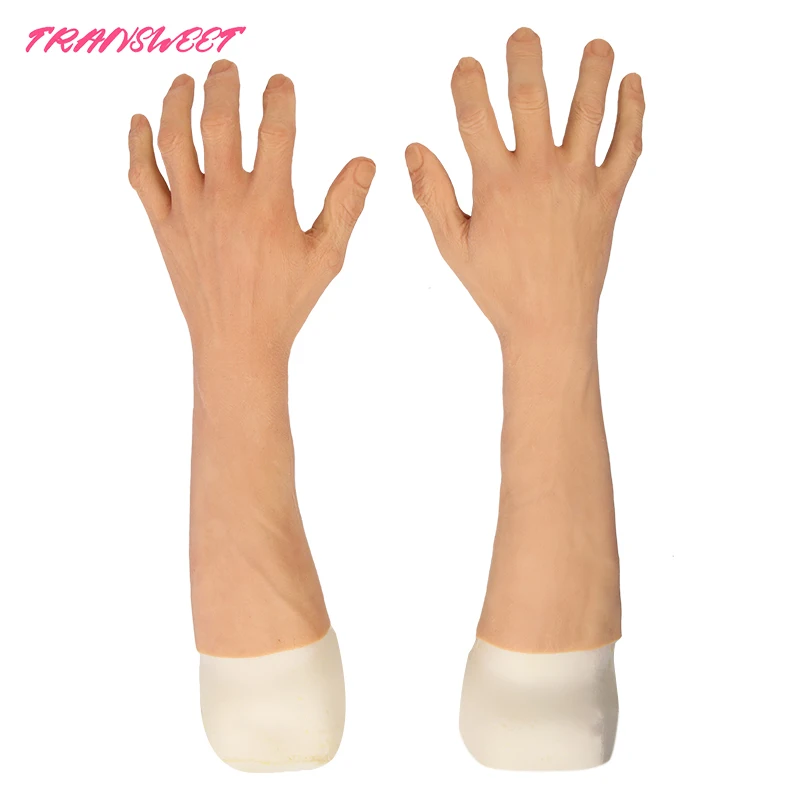 Высокое качество Мужские Силиконовые перчатки протезы руки рукав высоко