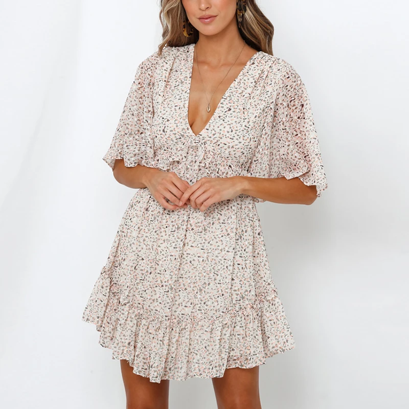 2020 летний сексуальный глубокий v образный вырез стиль бохо женское платье со