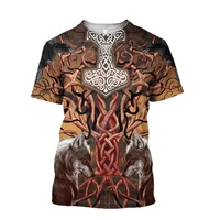 viking wolf 3d all over printed t shirts women men summer casual tees short sleeve t shirts cosplay costumes