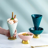 creative ceramic ice cream cup high dessert bowl restaurant ice cream cup sugar water bowl yogurt bowl dessert tray