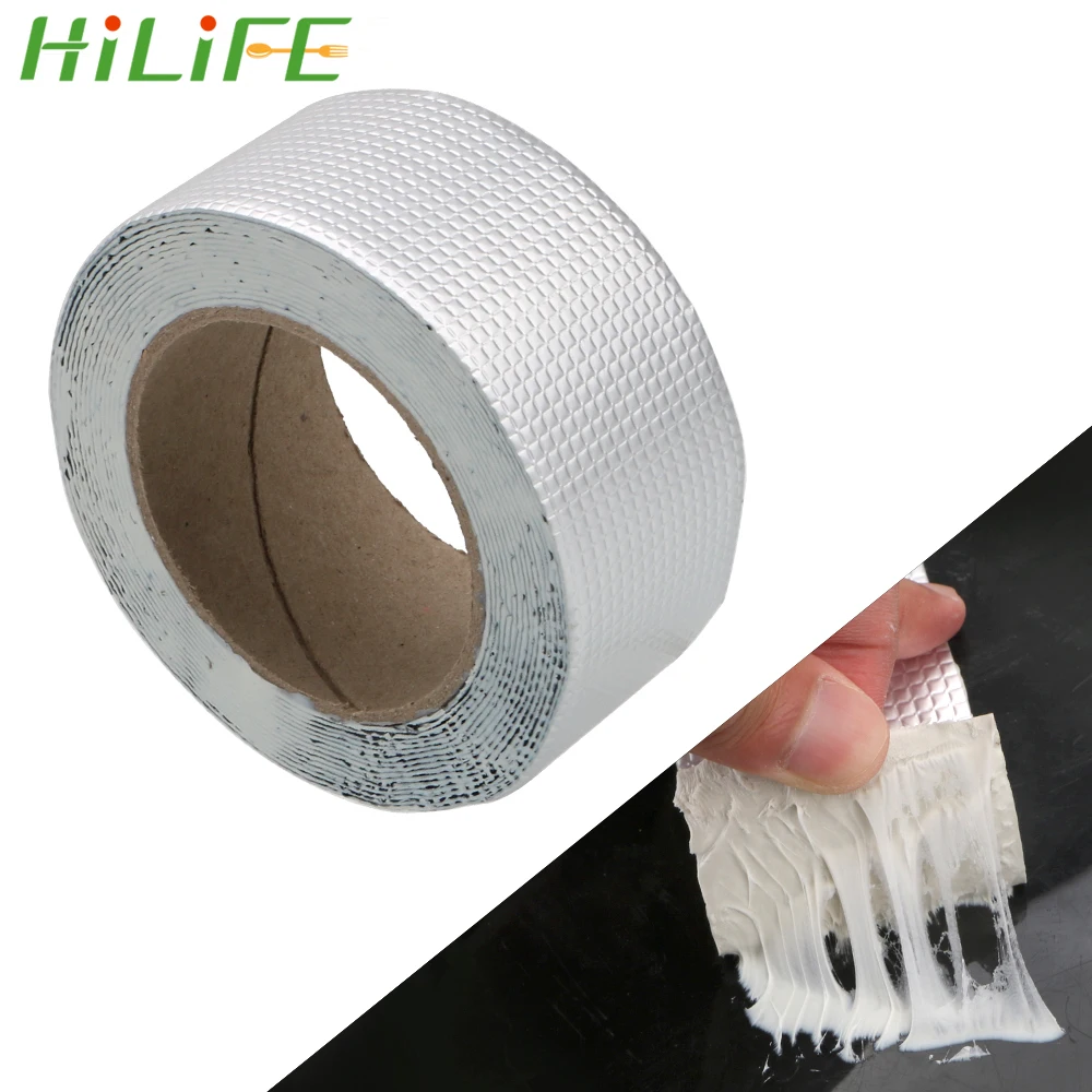 

HILIFE Aluminum Foil Adhesive Tape 5M Thicken Super Repair Crack Home Renovation Tools Thicken Butyl Tape Waterproof Duct Tape