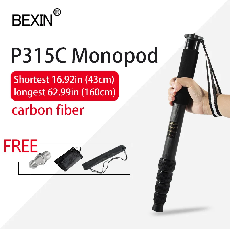 

BEXIN P315C Scalable New Technology Carbon Fiber Monopod Unipod Portable Outdoor Portable Camera Shooting Stand Monopod